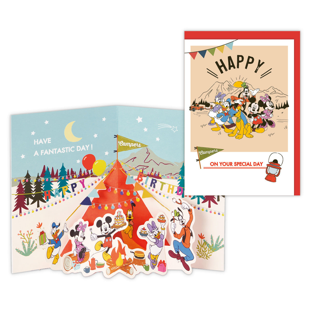 ディズニー ミッキー&フレンズ 仲間たち キャンプ【誕生お祝い/立体カード】日本ホールマークのバースデーカード公式通販