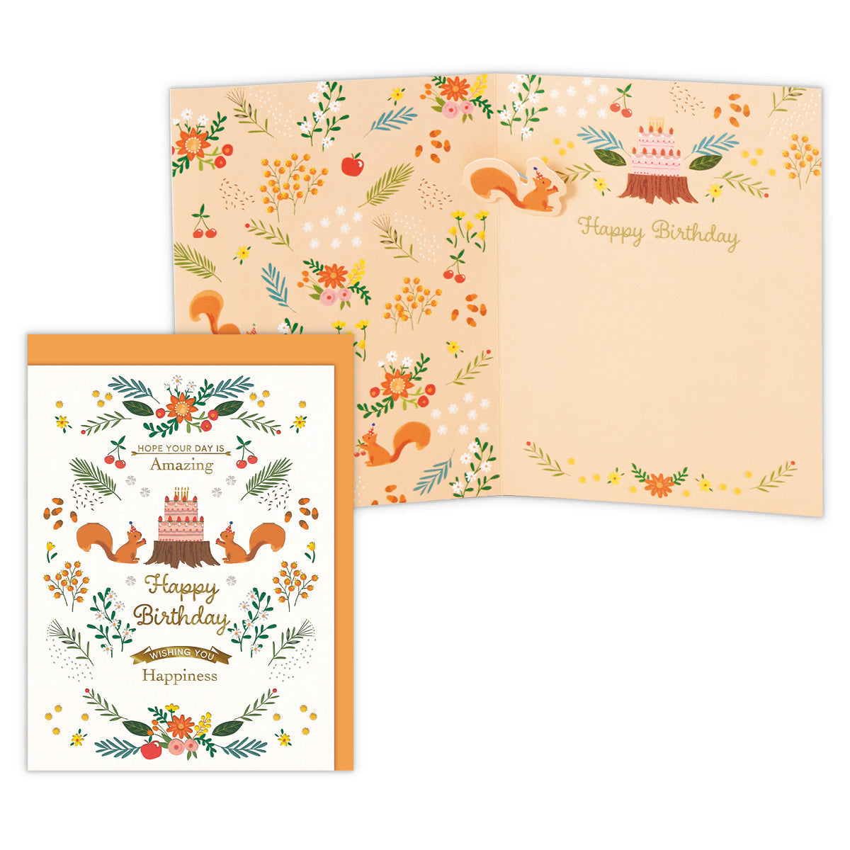 デボス りすと植物【誕生お祝い/立体カード】日本ホールマークのバースデーカード公式通販