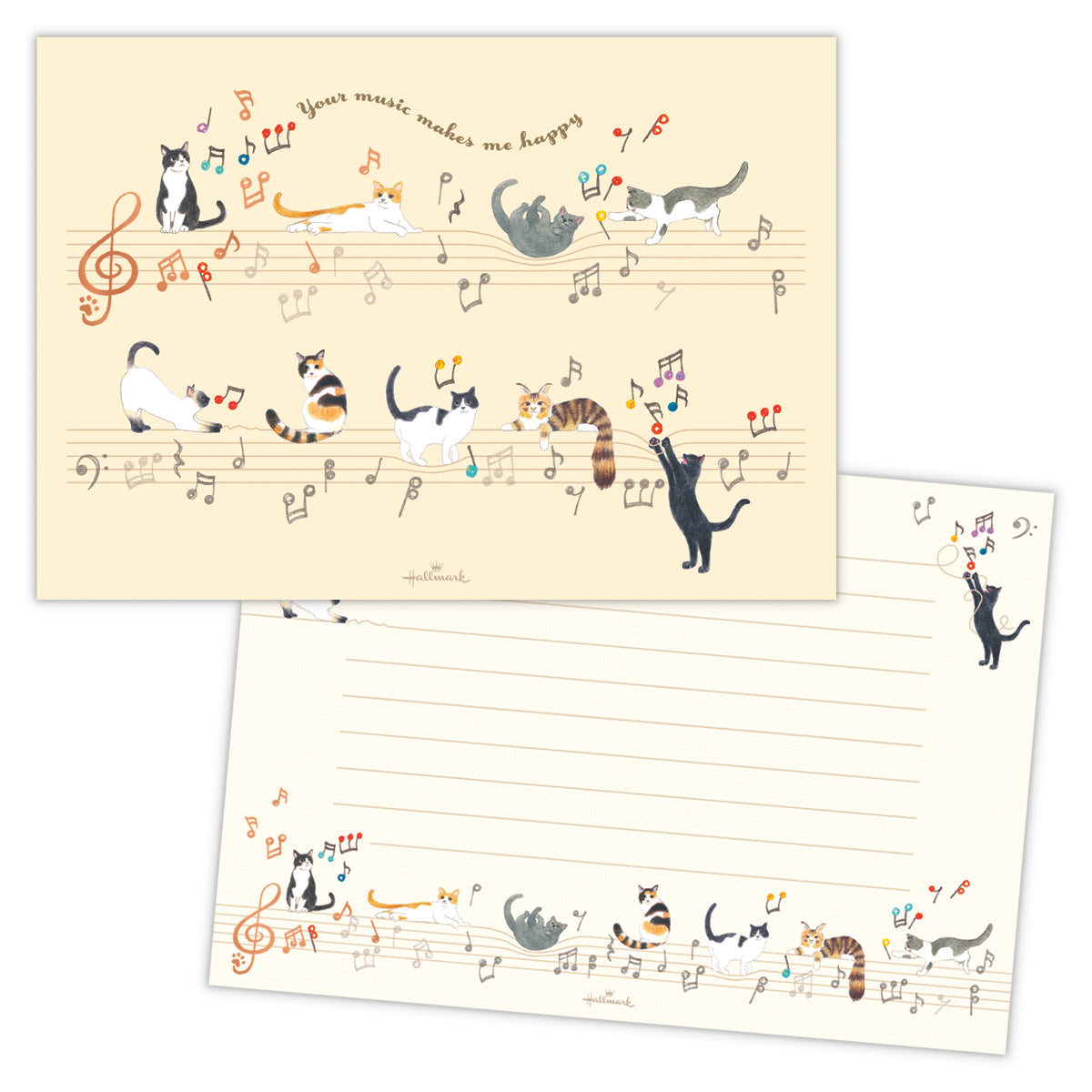 音符で遊ぶ猫【レターパッド/コンフォート&ピース】日本ホールマークの便箋・レター公式通販