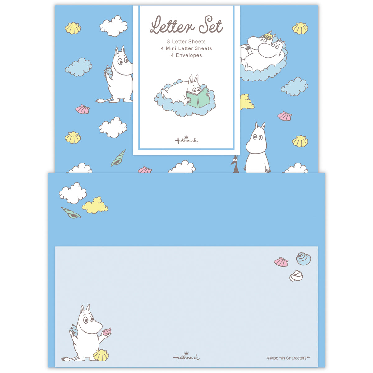 ムーミン Moomin valley’s day ブルー ムーミン【レターセット|大1柄8枚/小1柄4枚 封筒:1柄4枚】 |日本ホールマークの便箋・お手紙 公式通販