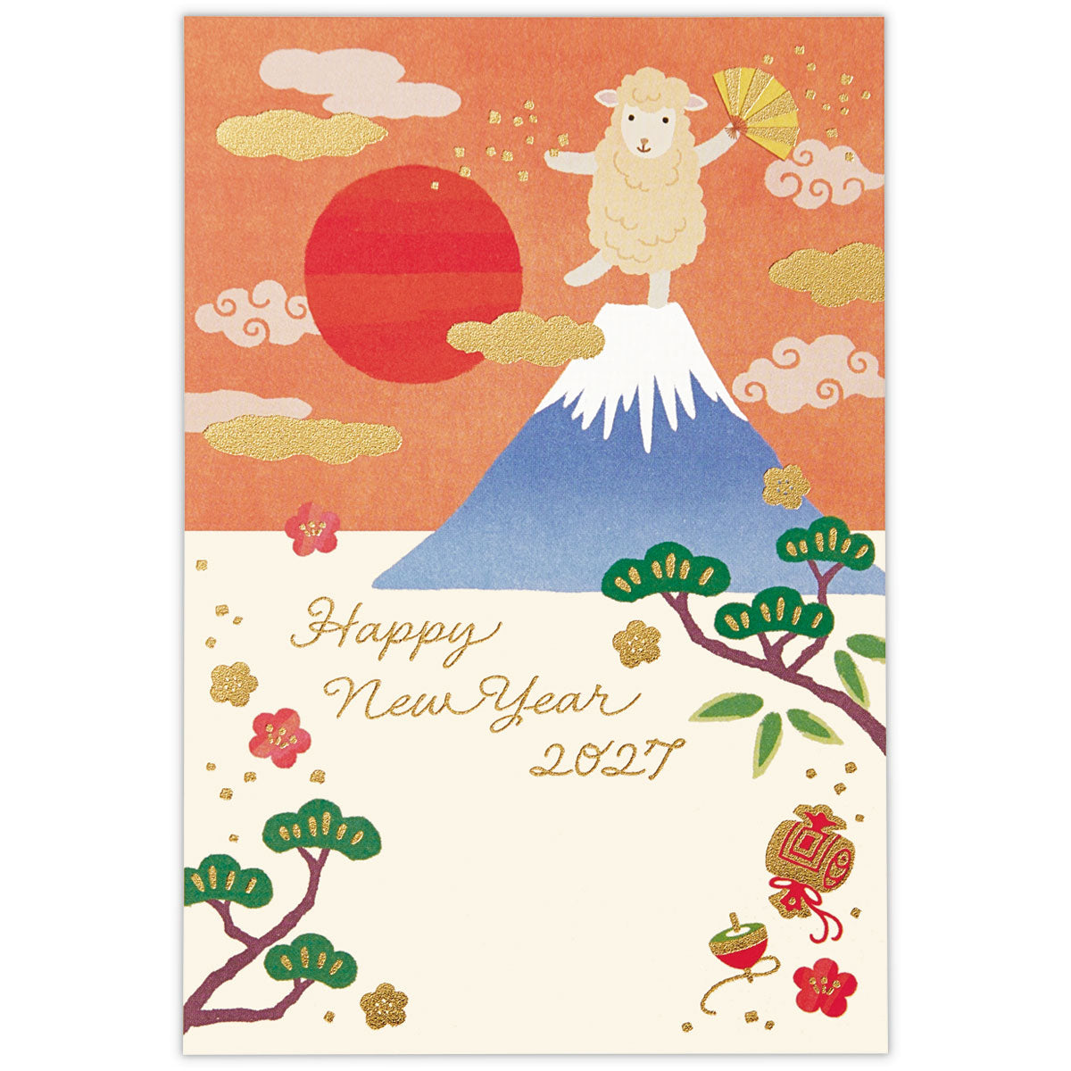 箔 富士山登頂ひつじ【年賀はがき|1柄3枚入り】