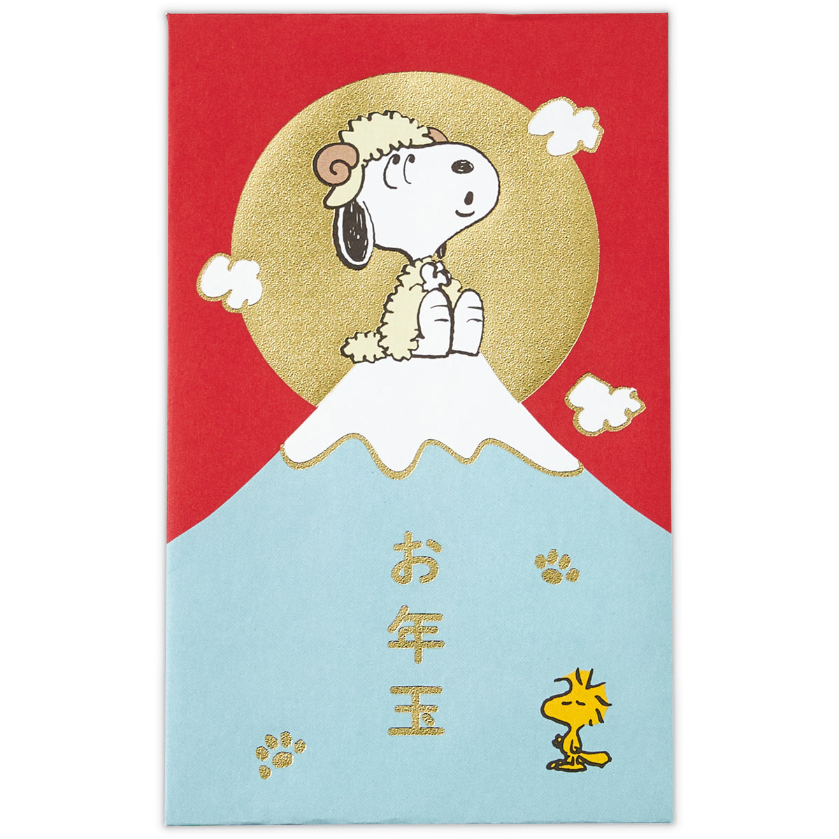 スヌーピー 箔 富士とひつじ【年賀ポチ袋・お年玉袋|1柄3枚入り】