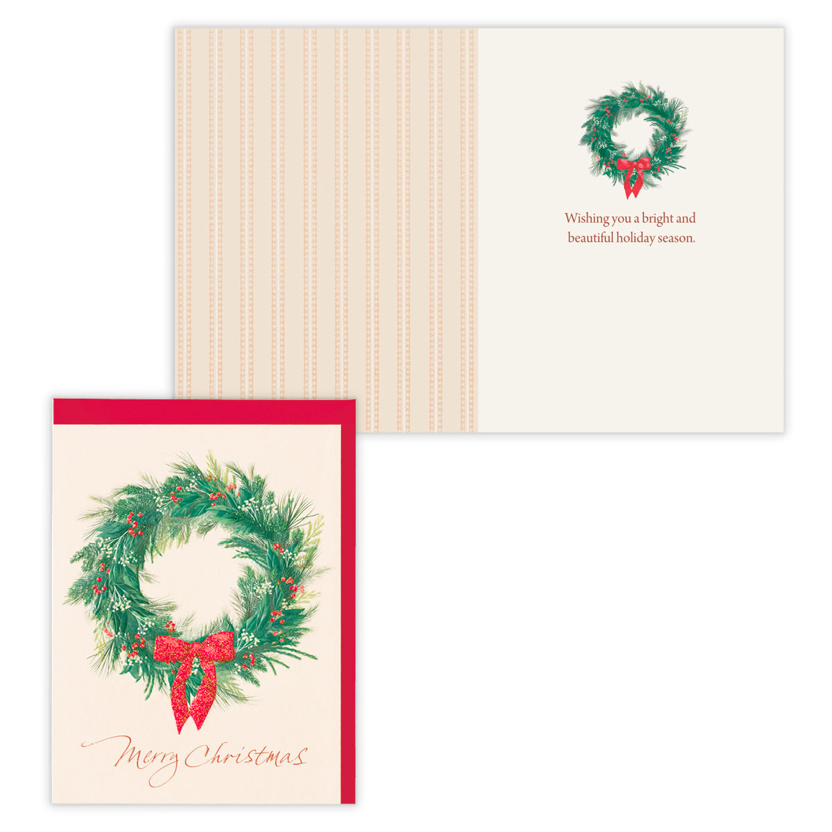 レッドリボンリース【クリスマスカード】