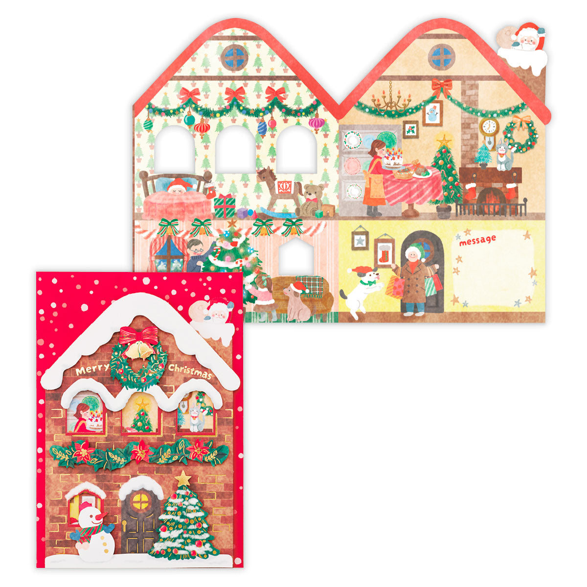 ダイカット クリスマスハウスアタッチメント【クリスマスカード】