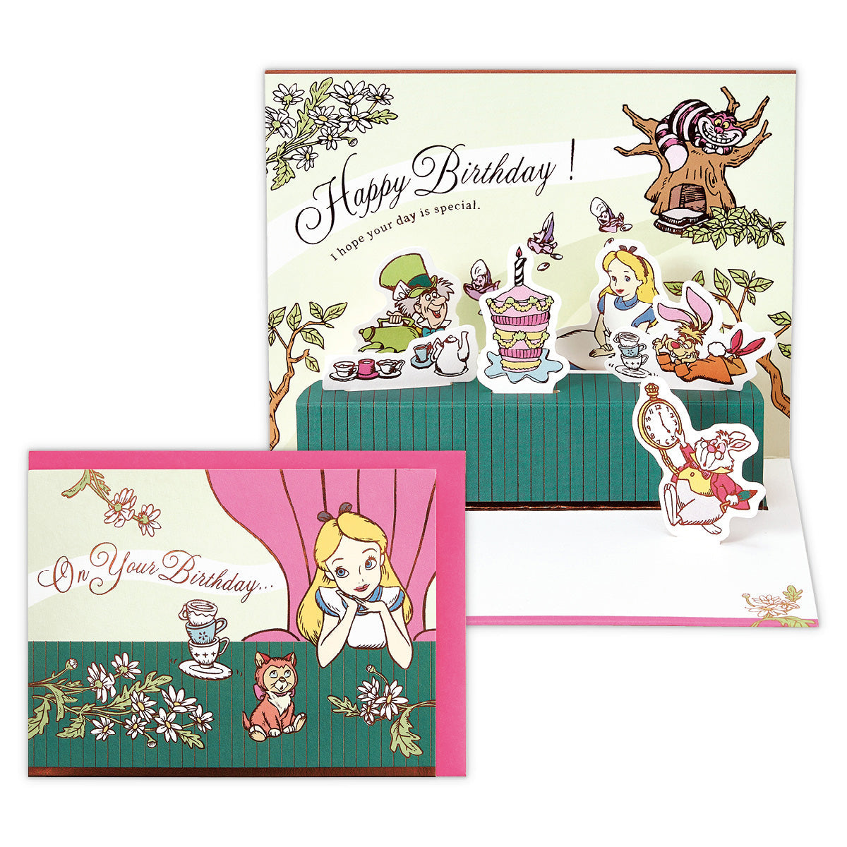 ディズニー アリス ティーパーティー【誕生お祝い/立体カード】