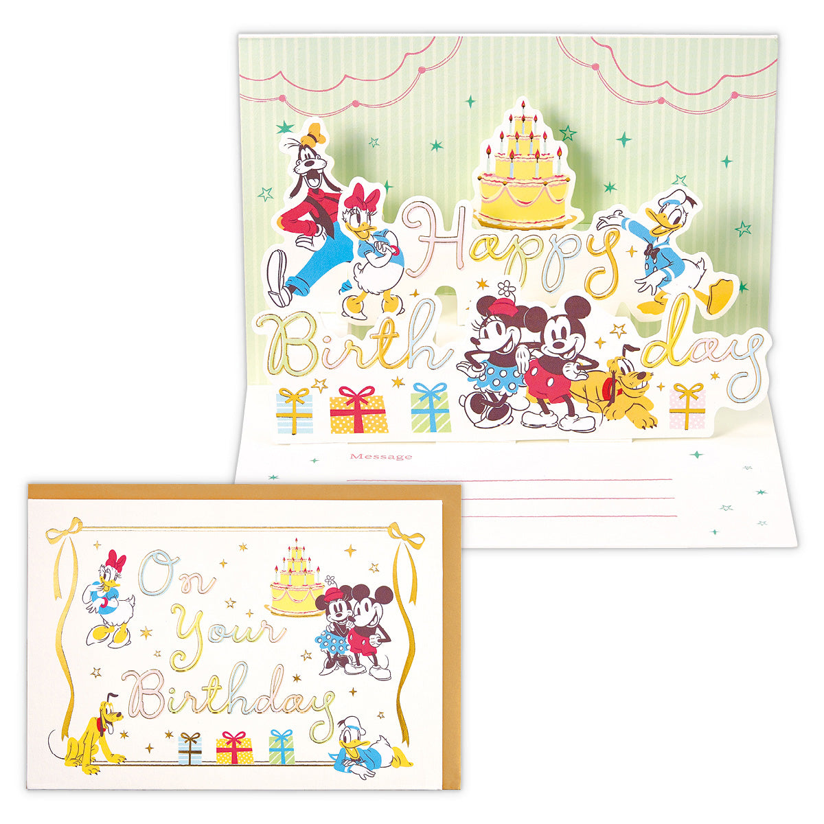 ディズニー 仲間たち バースデー文字【誕生お祝い/立体カード】