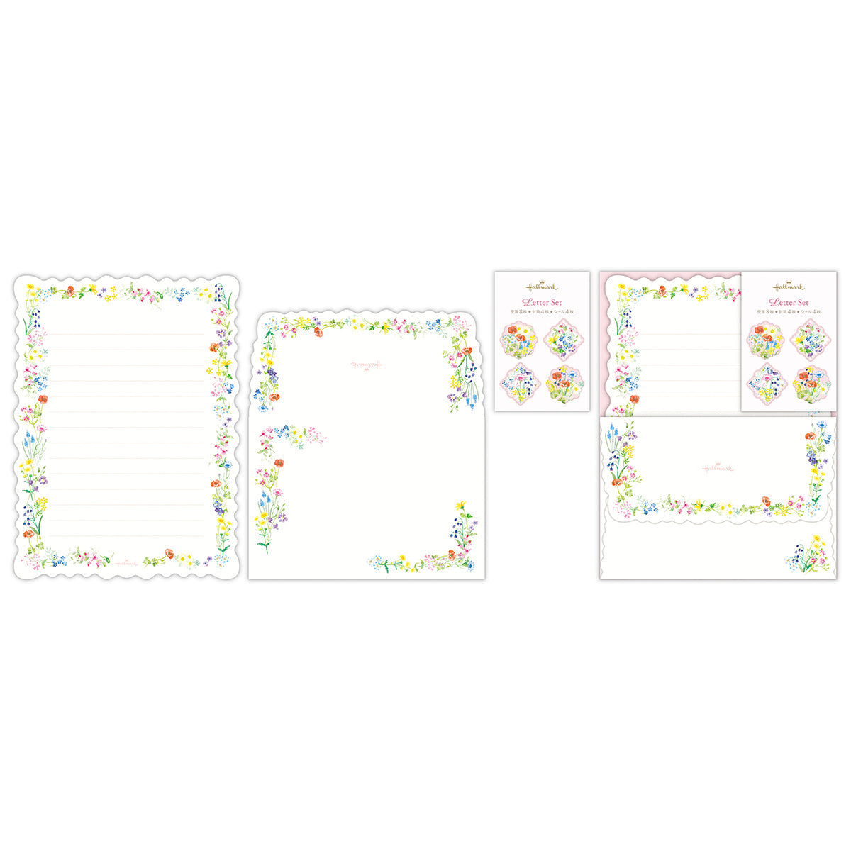 ペールピンクフラワー【レターセット】