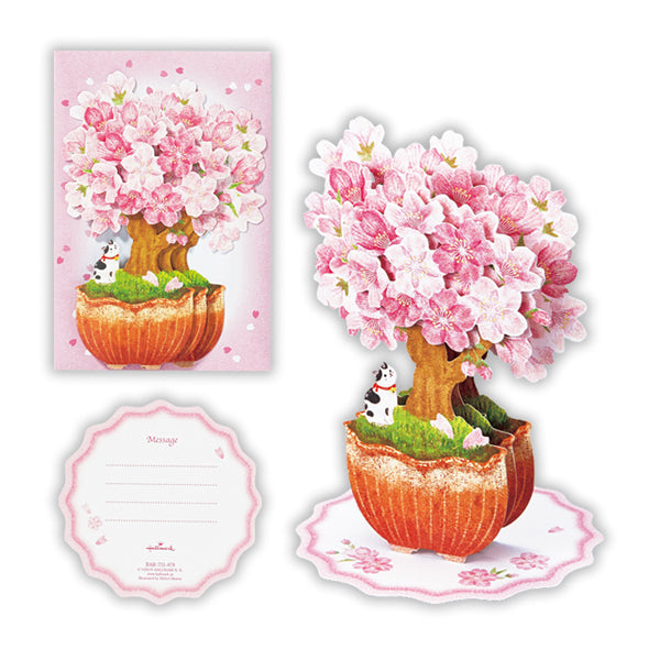 桜盆栽Ⅱ【春柄立体グリーティングカード】