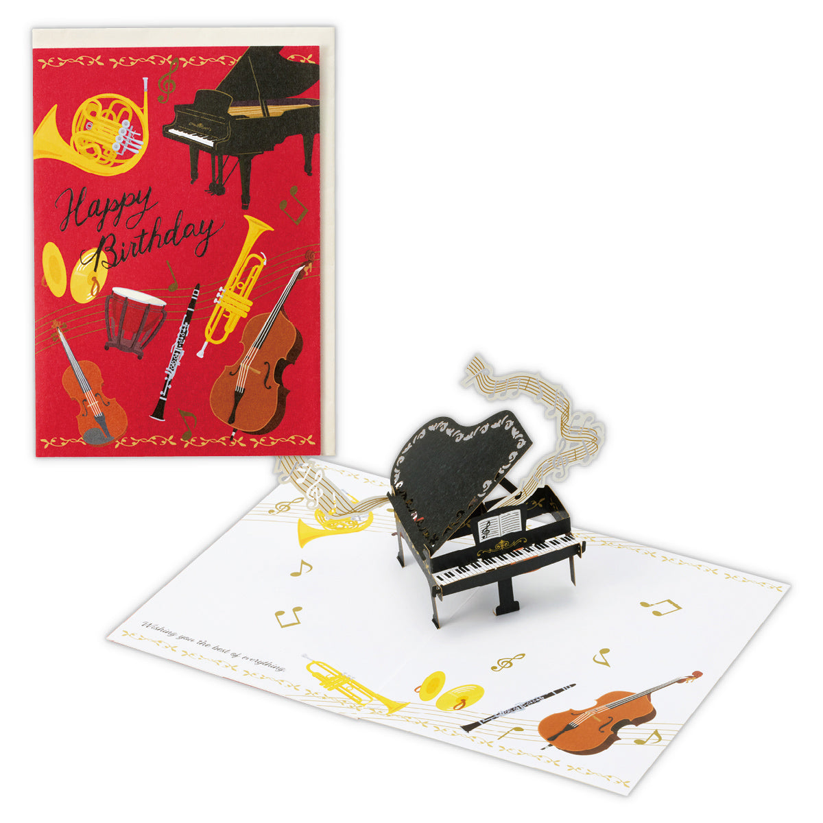 ミュージックII【誕生お祝い/立体カード/Graceful Laser Popup Card】