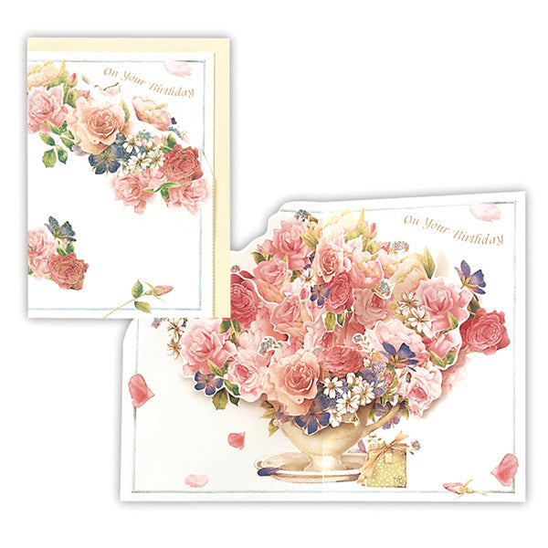 バースデー・バラ立体III【誕生お祝い/立体カード】