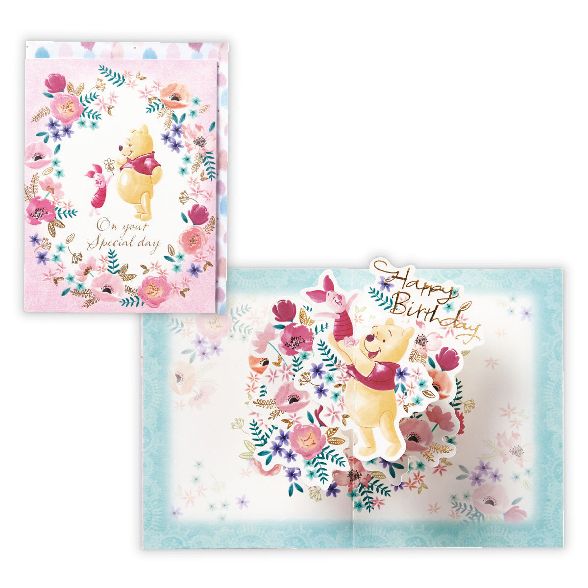 ディズニー プー フラワーリースII【誕生お祝い/立体カード】