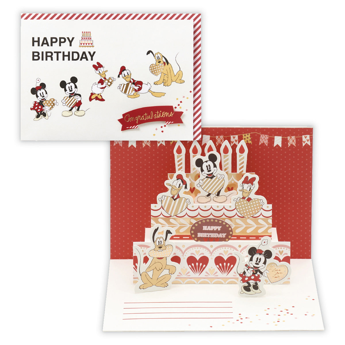 ディズニー ミッキー&フレンズ ゴールドケーキII【誕生お祝い/立体カード】