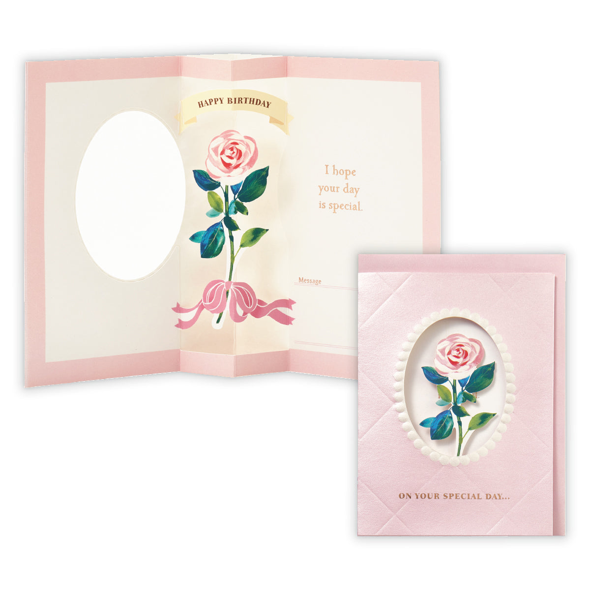 バラII【誕生お祝い/立体カード/シングルフラワー】
