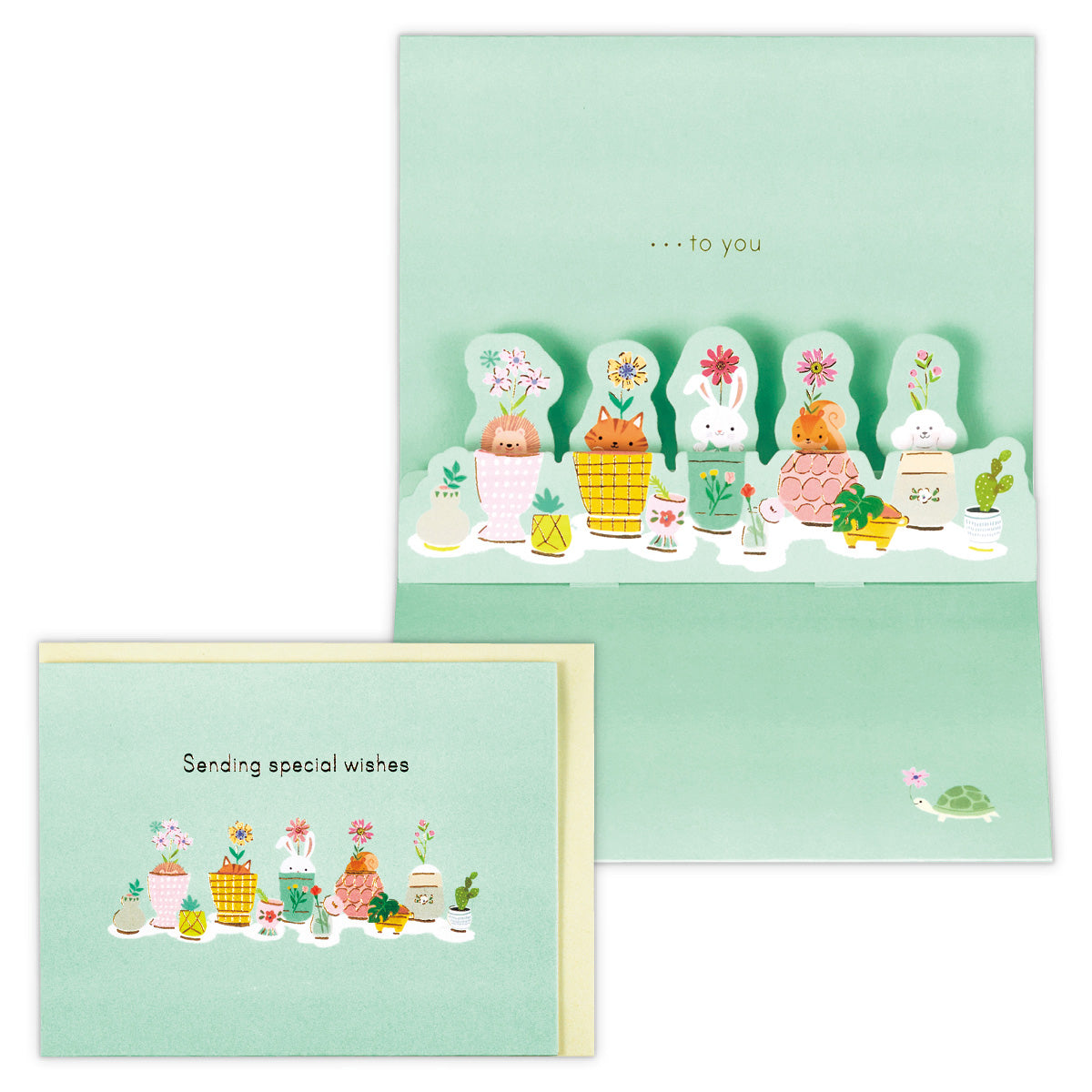 植木鉢から動物たちII【多目的/立体カード/メッセージフロムスモールアニマルズ】