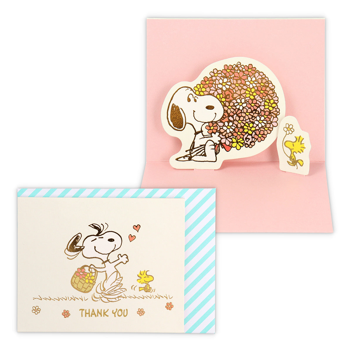 スヌーピー 大きな花束II【ありがとう/立体ミニカード】
