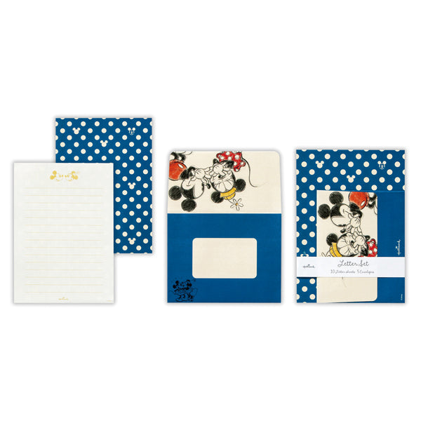 ディズニー ミッキードット青II【レターセット】