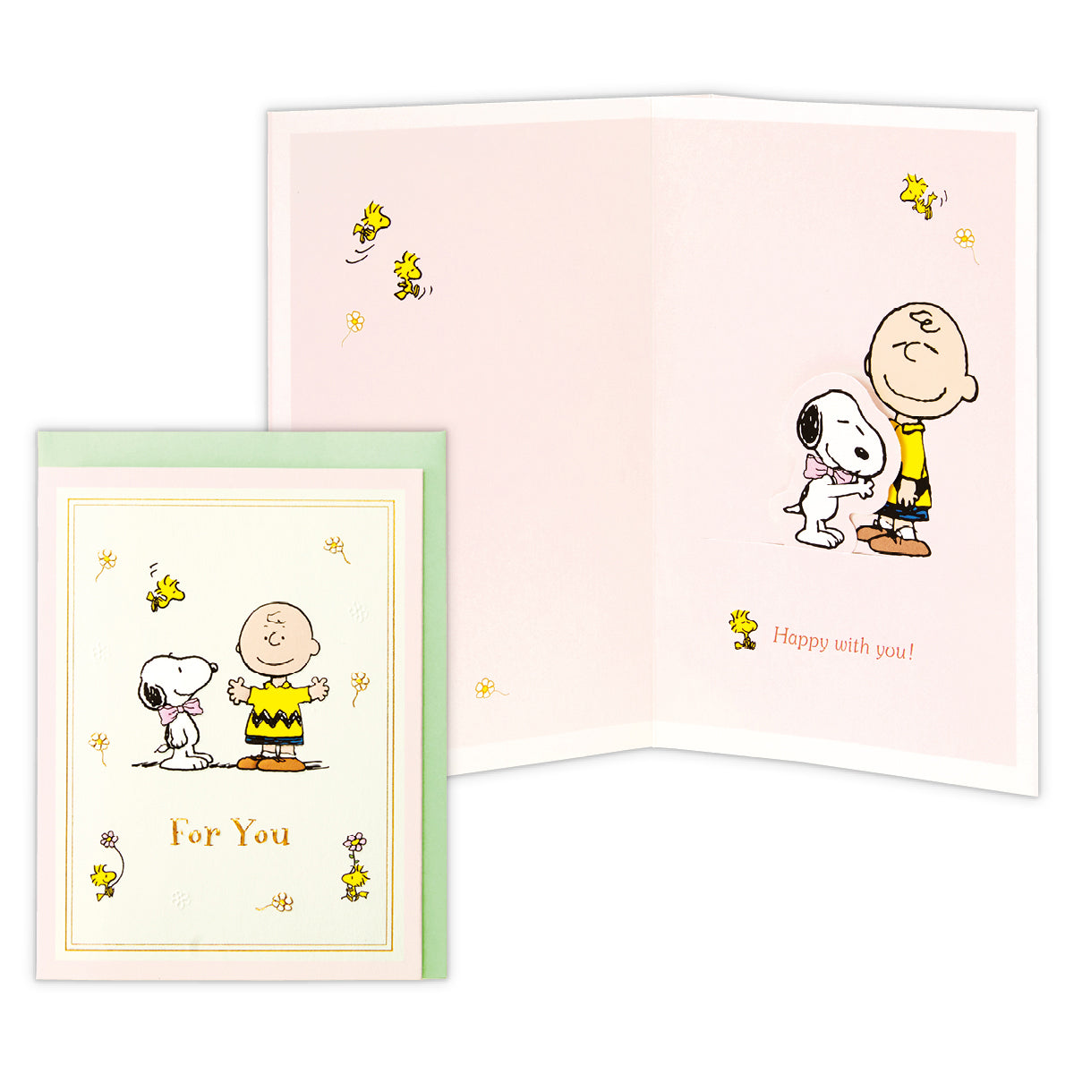 スヌーピー チャーリーとハグ【多目的/立体カード】