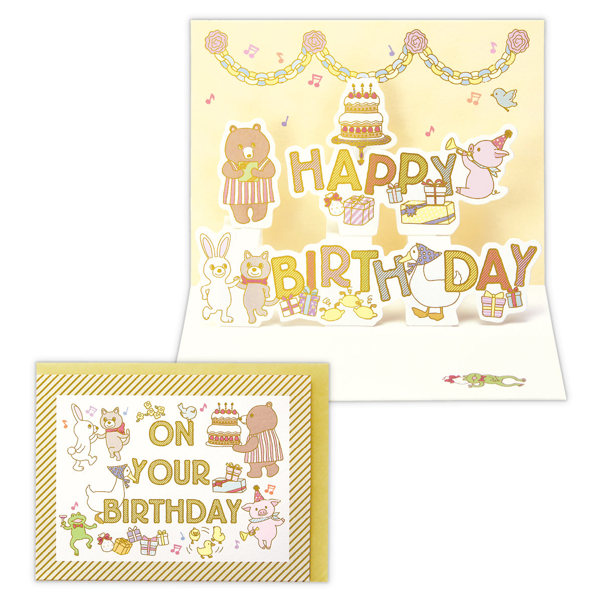 箔線バースデー文字【誕生お祝い/立体カード/チアフルフレンズ】