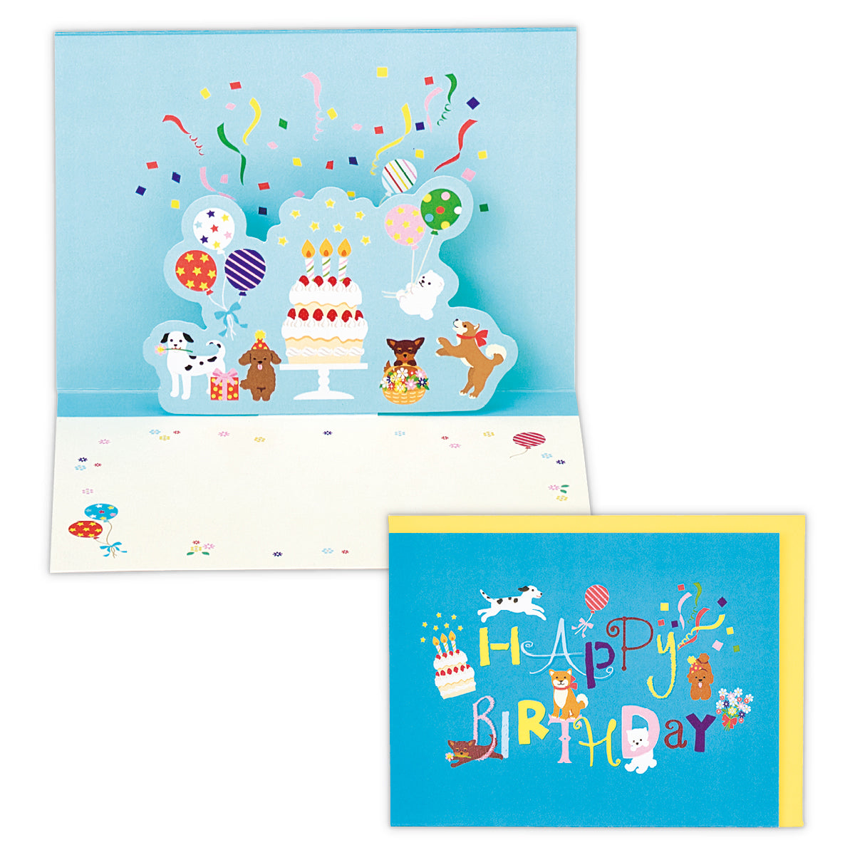 犬【誕生お祝い/立体カード/ハッピーレタリング】