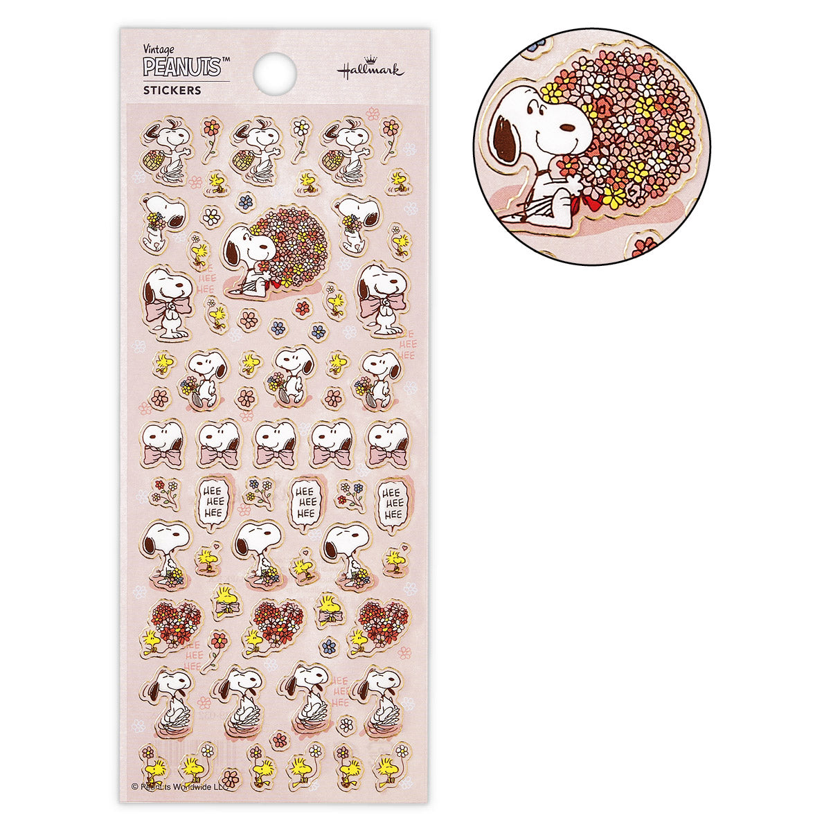 スヌーピー 花束【フチドリシール】