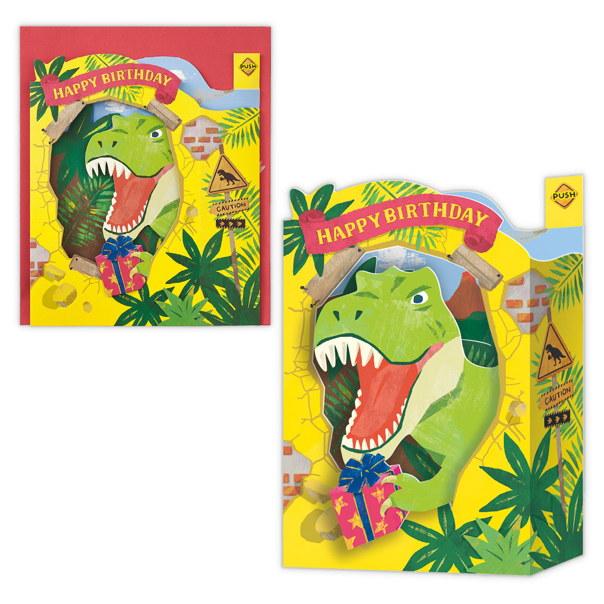 ボックス恐竜【誕生お祝い/立体オルゴールカード】
