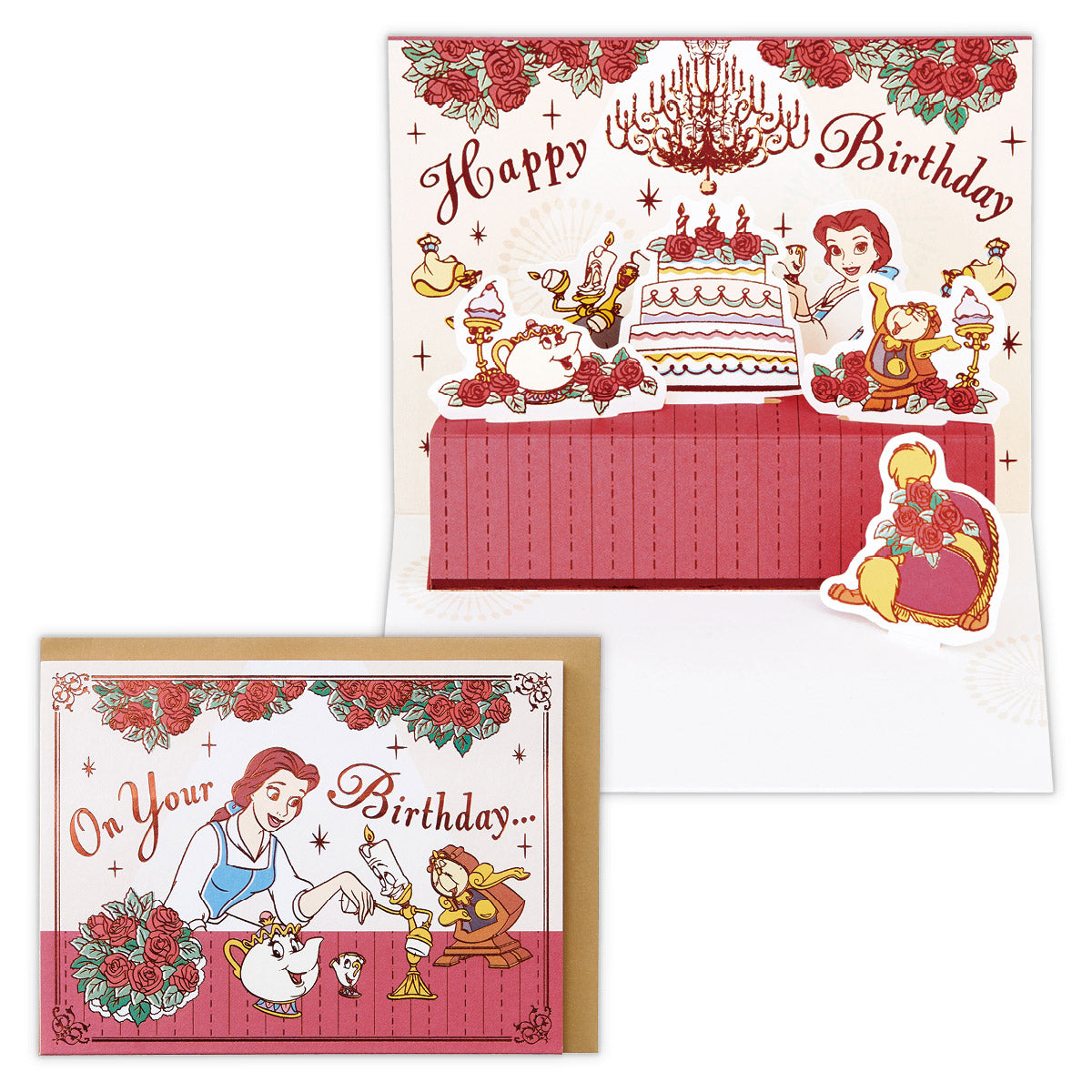 ディズニー 美女と野獣 ベル バースデーパーティー【誕生お祝い/立体カード】