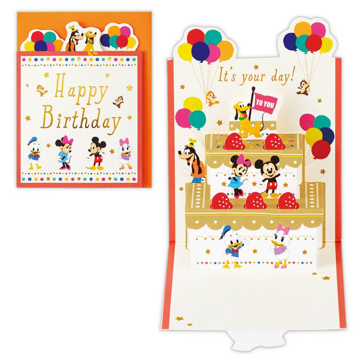 ディズニー ミッキー&フレンズ ケーキ【誕生お祝い/ミニカード】