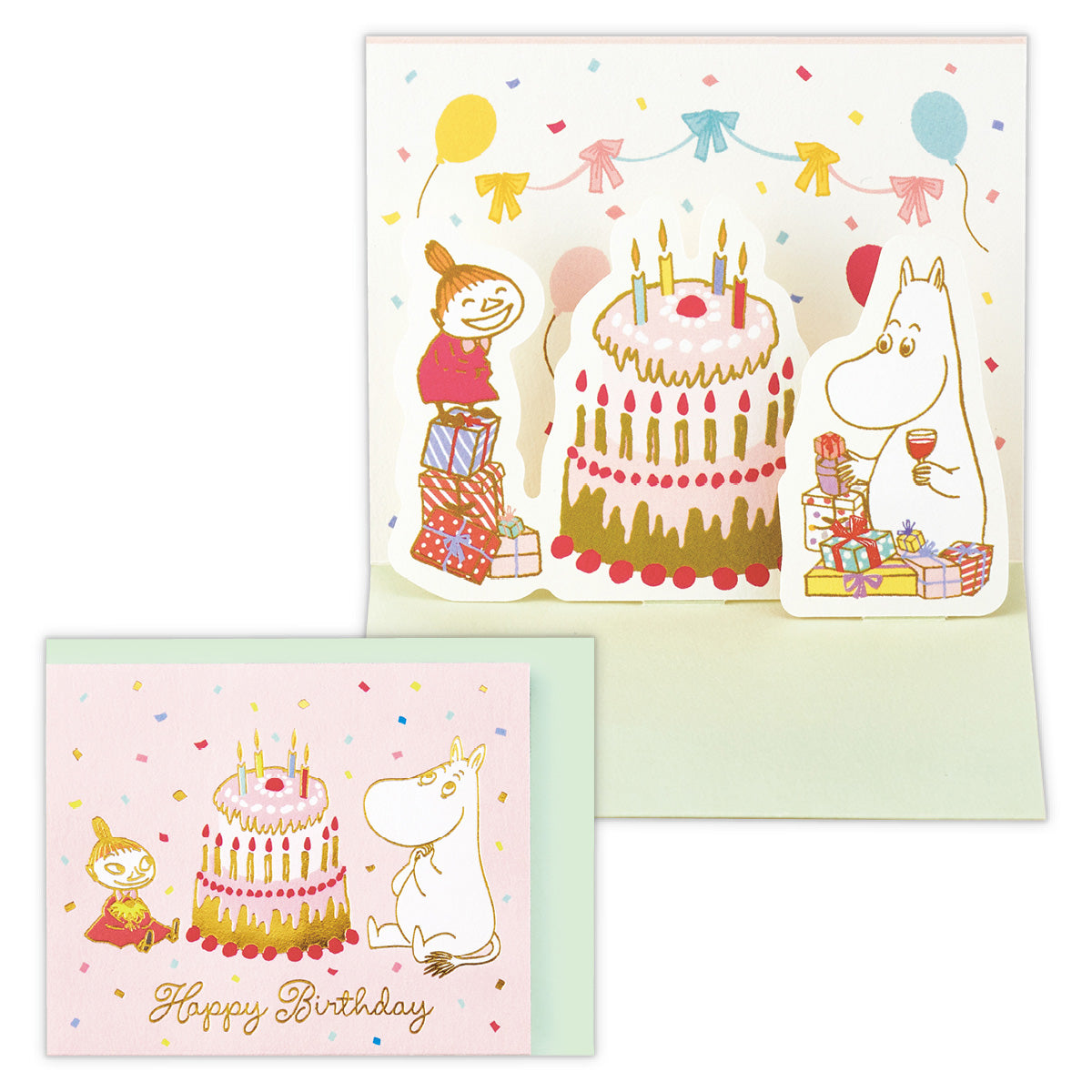 ムーミン ピンクバースデーケーキ【誕生お祝い/ミニカード】