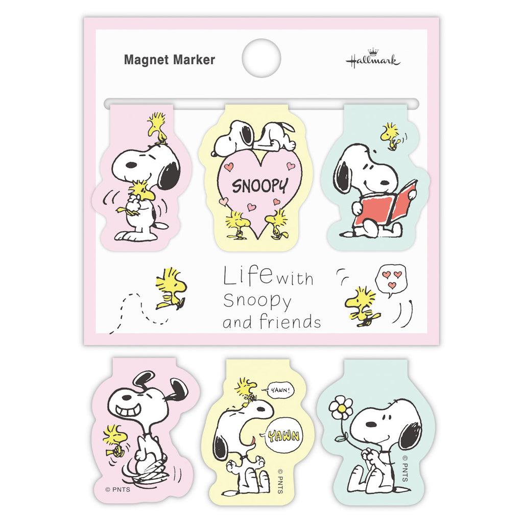 スヌーピー ピンク ウッドストックとハグ【マグネットマーカース／Life with Snoopy and Friends】
