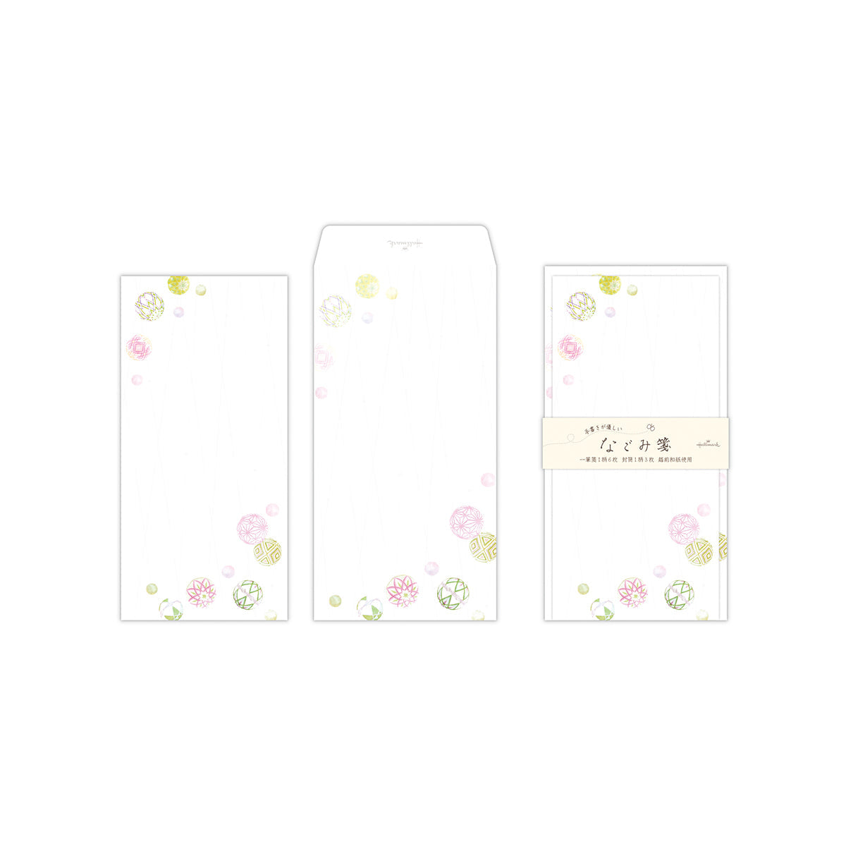 鞠のしらべ【越前和紙 一筆箋レターセット/なごみ箋/罫線なし縦横両用】