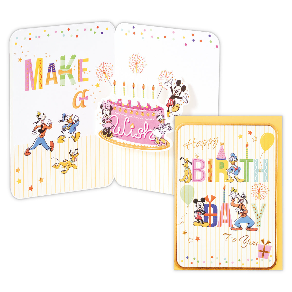 ディズニー ミッキー&フレンズ 3D文字バースデー【誕生お祝い/立体カード】