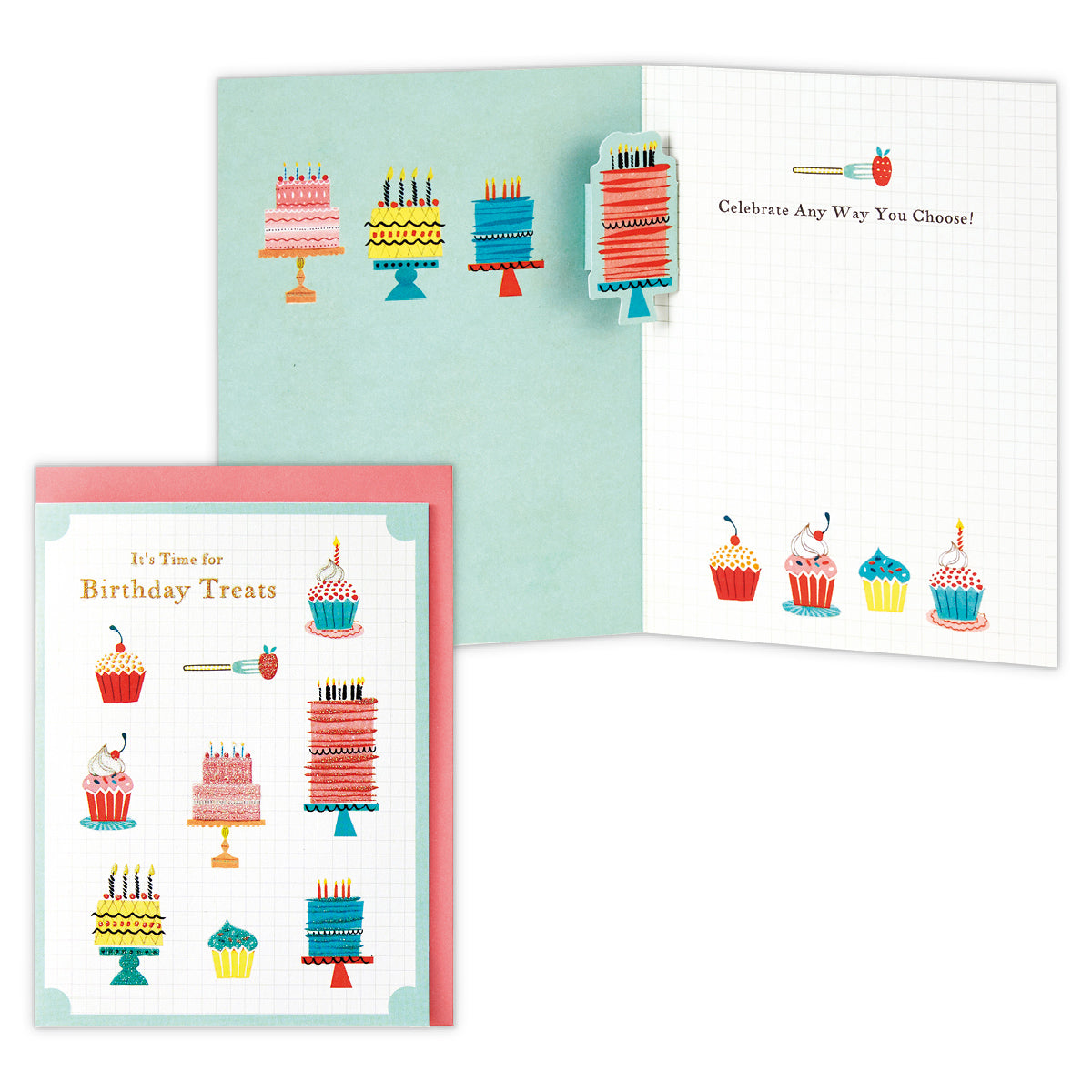 ケーキ【誕生お祝い/立体カード/UK Design】