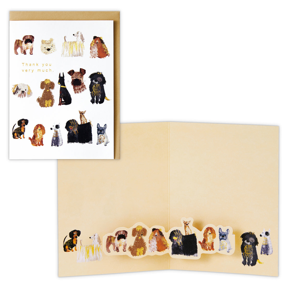 サンクスドッグ【ありがとう/立体カード/UK Design】