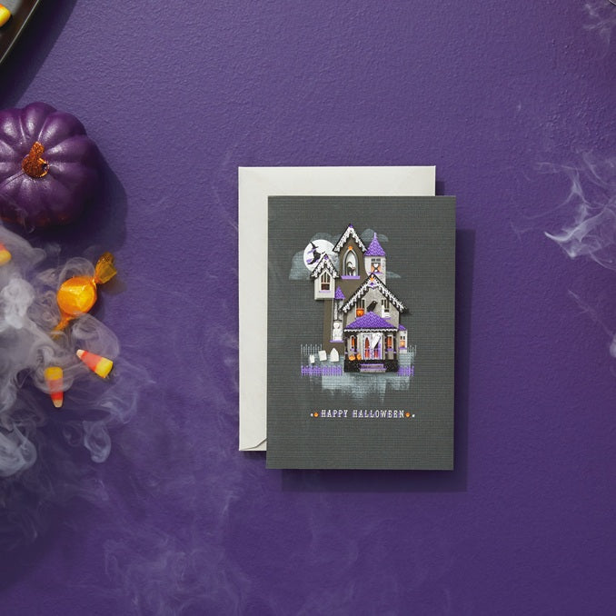 Spirited Haunted House Halloween Card【ハロウィンカード