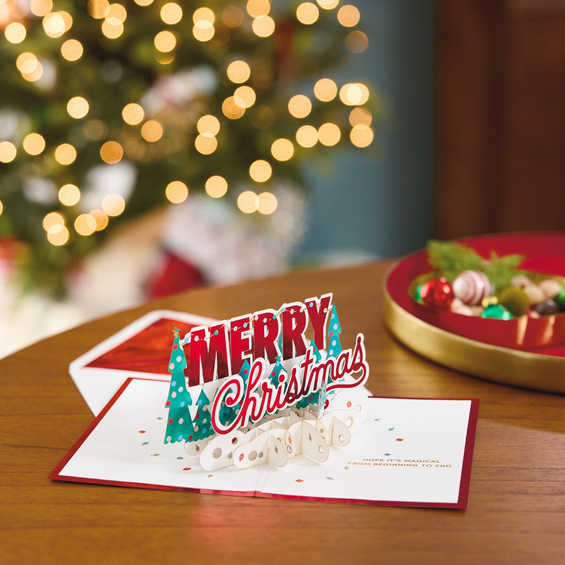 Merry Christmas Trees 3D Pop-Up Christmas Card【輸入クリスマス