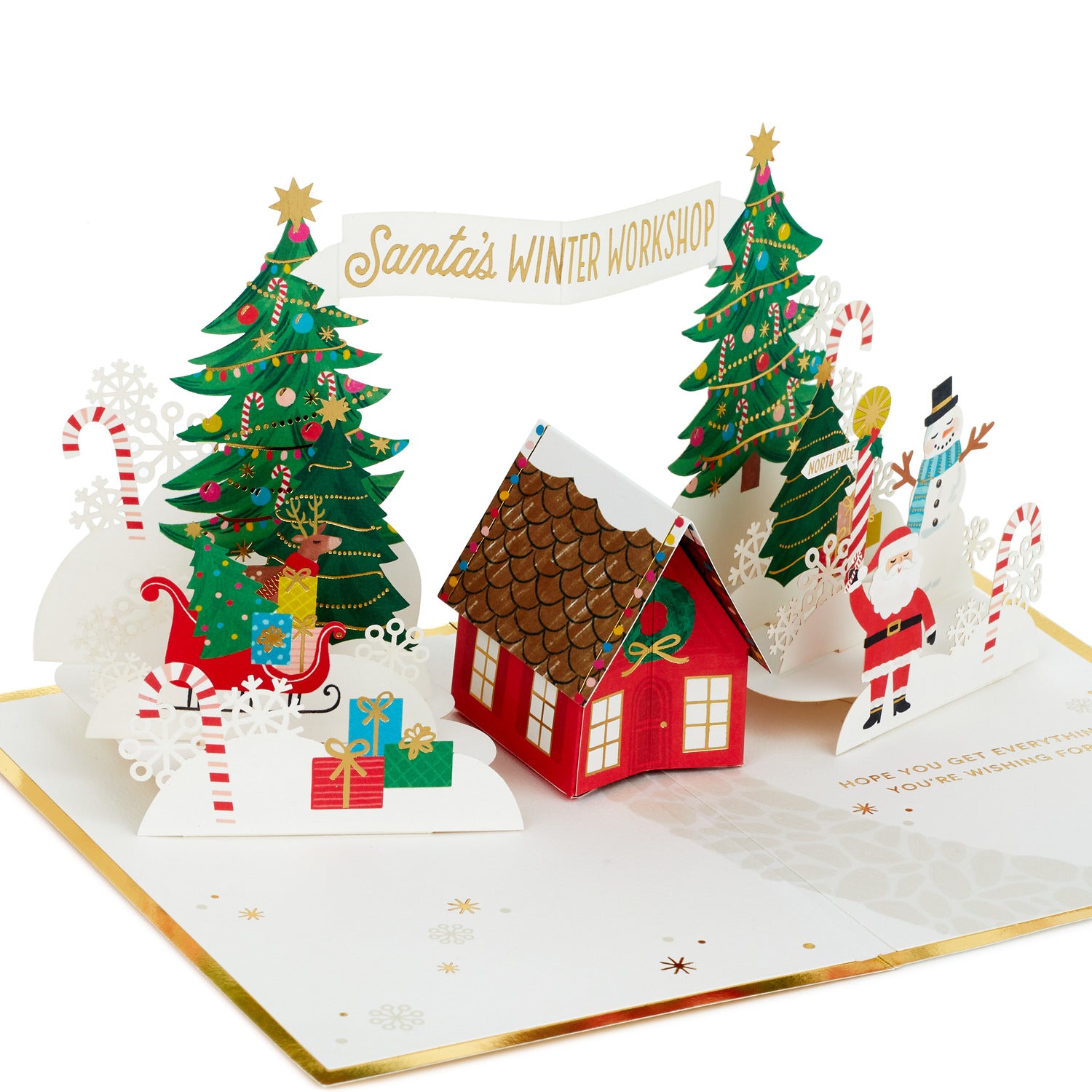 Santa's Workshop 3D Pop-Up Christmas Card【輸入クリスマスカード