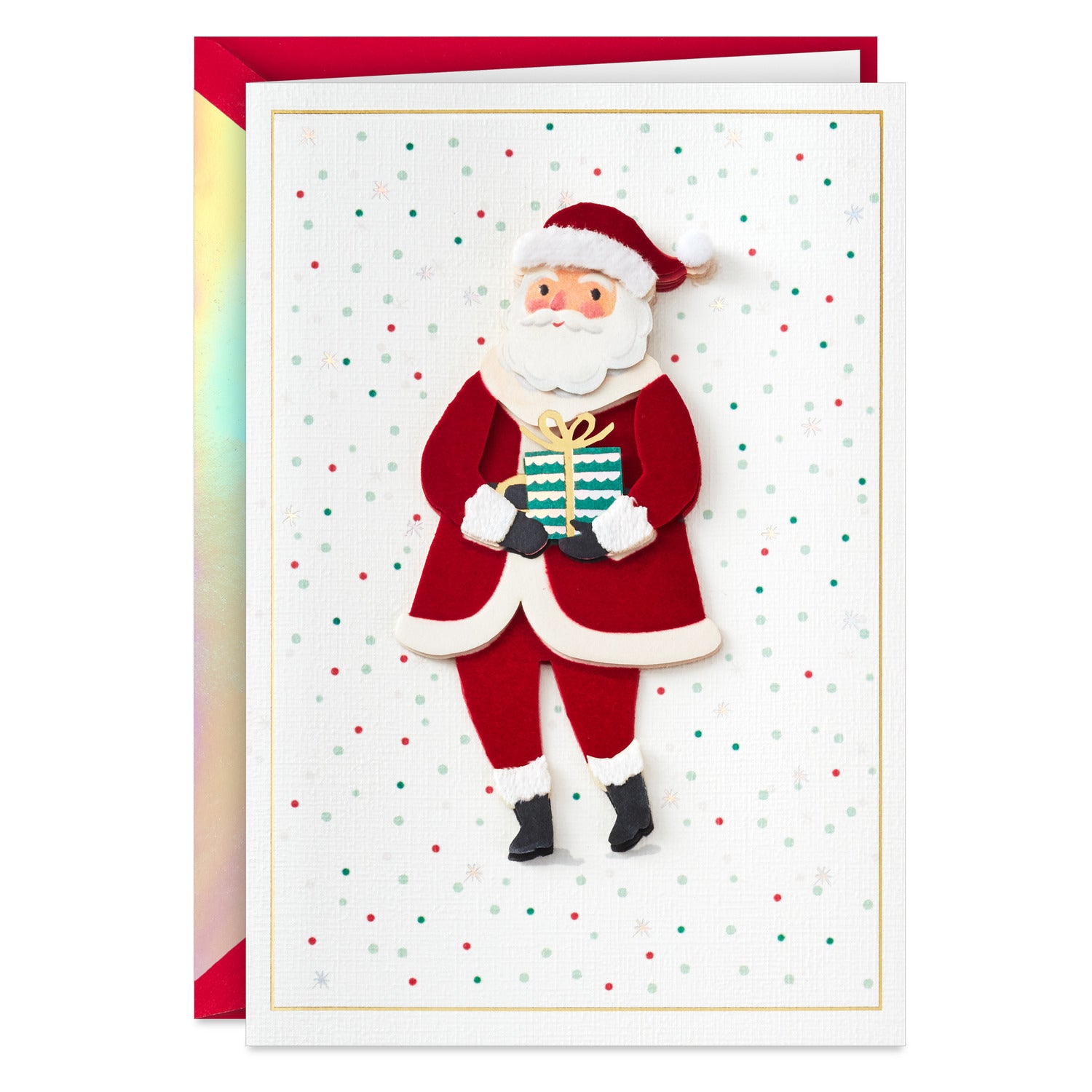 Fun Surprises Santa Claus With Gift Christmas Card【輸入クリスマス