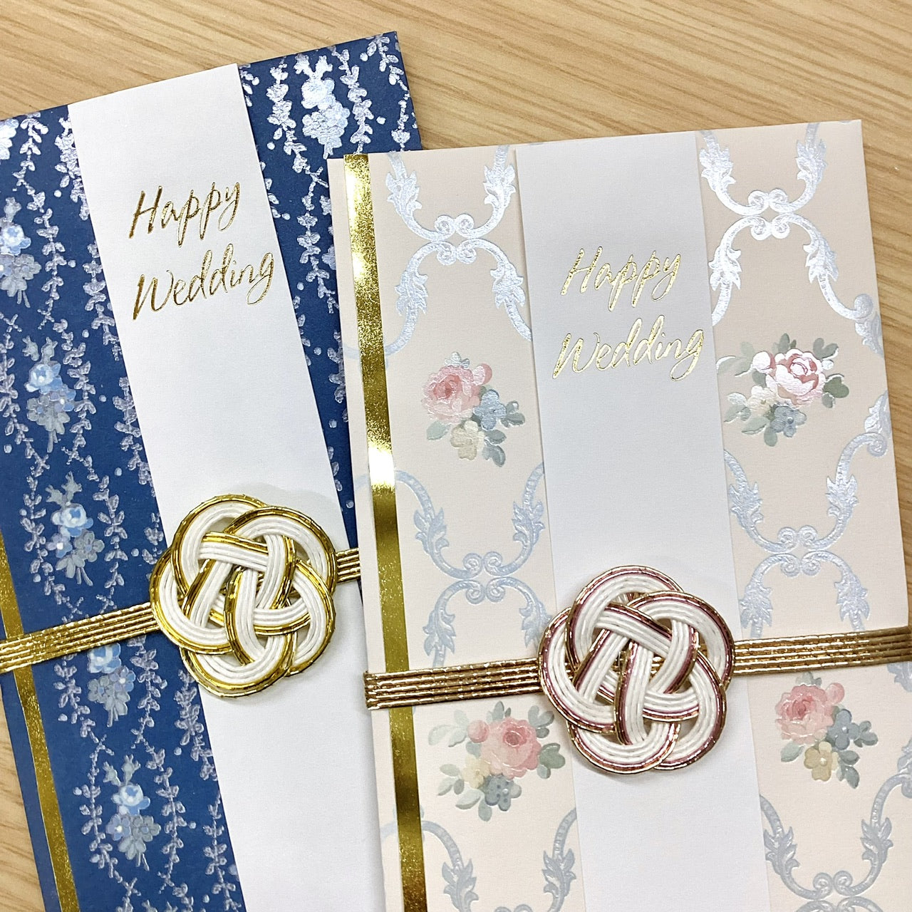 寿 スリムタイプ ネイビーローズ【御結婚御祝／たとう／Wrap wishes of
