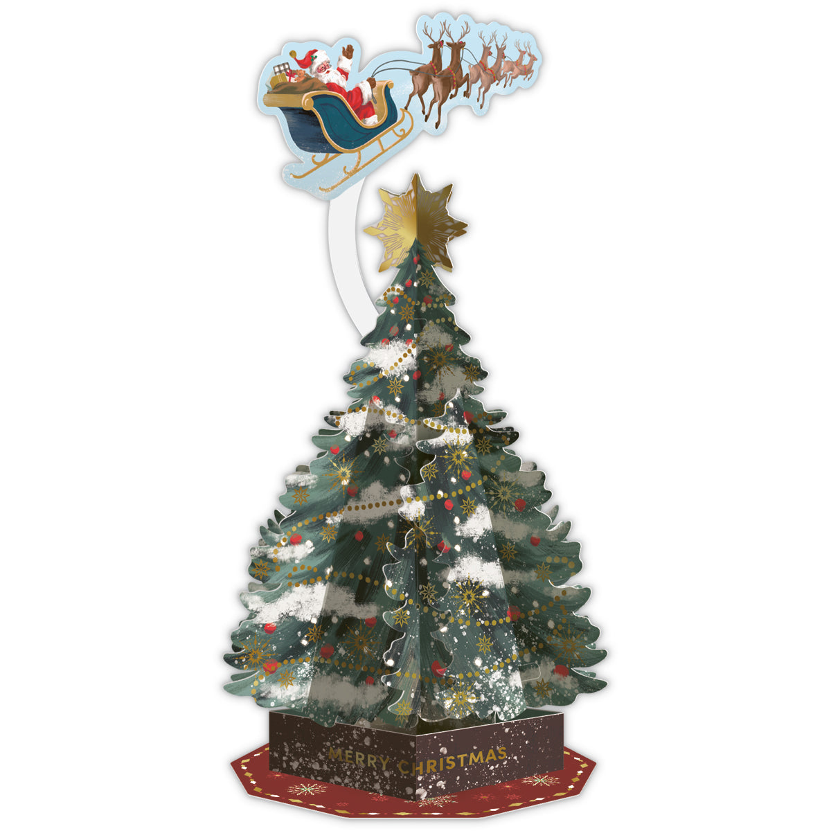 フライングサンタツリー【立体クリスマスカード】日本ホールマークの