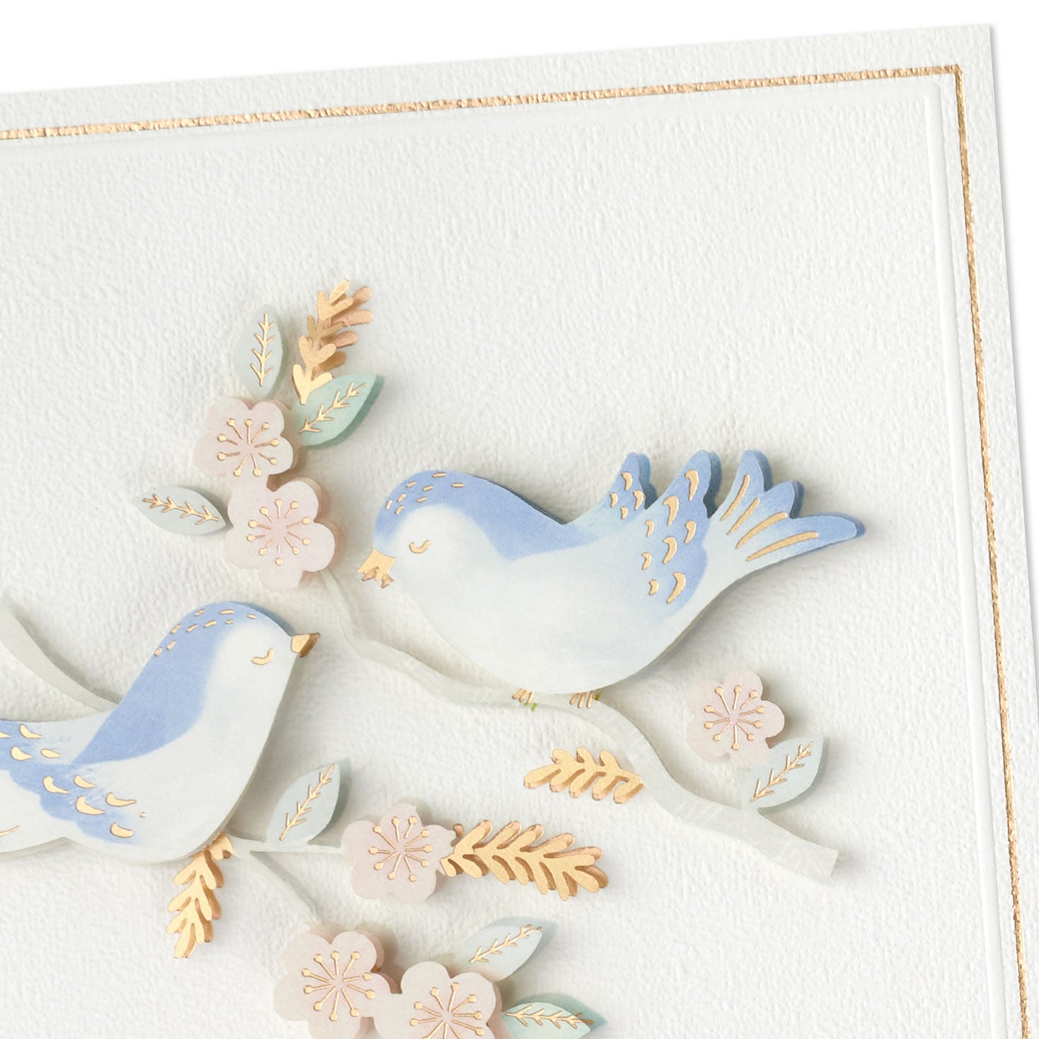 Lovebirds on Flowering Branches Wedding Card【結婚お祝い