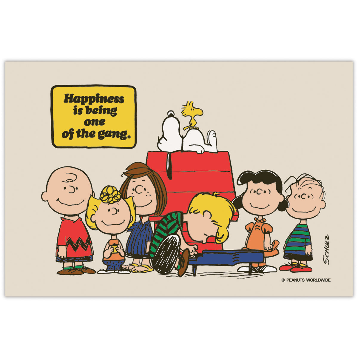 スヌーピー UV加工 75th みんな一緒【ポストカード／1柄1枚入り／PEANUTS コミック生誕75周年】日本ホールマークのスヌーピー商品公式通販  – 日本ホールマーク公式オンラインストア