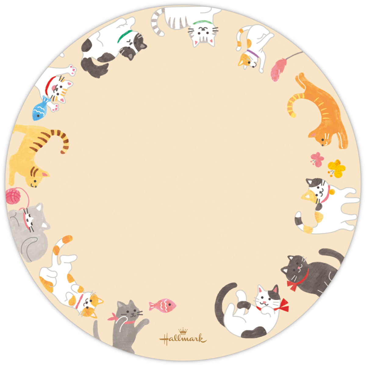 ミニメッセージカードセット ねこ【1柄4枚／両面デザイン／ミニマル