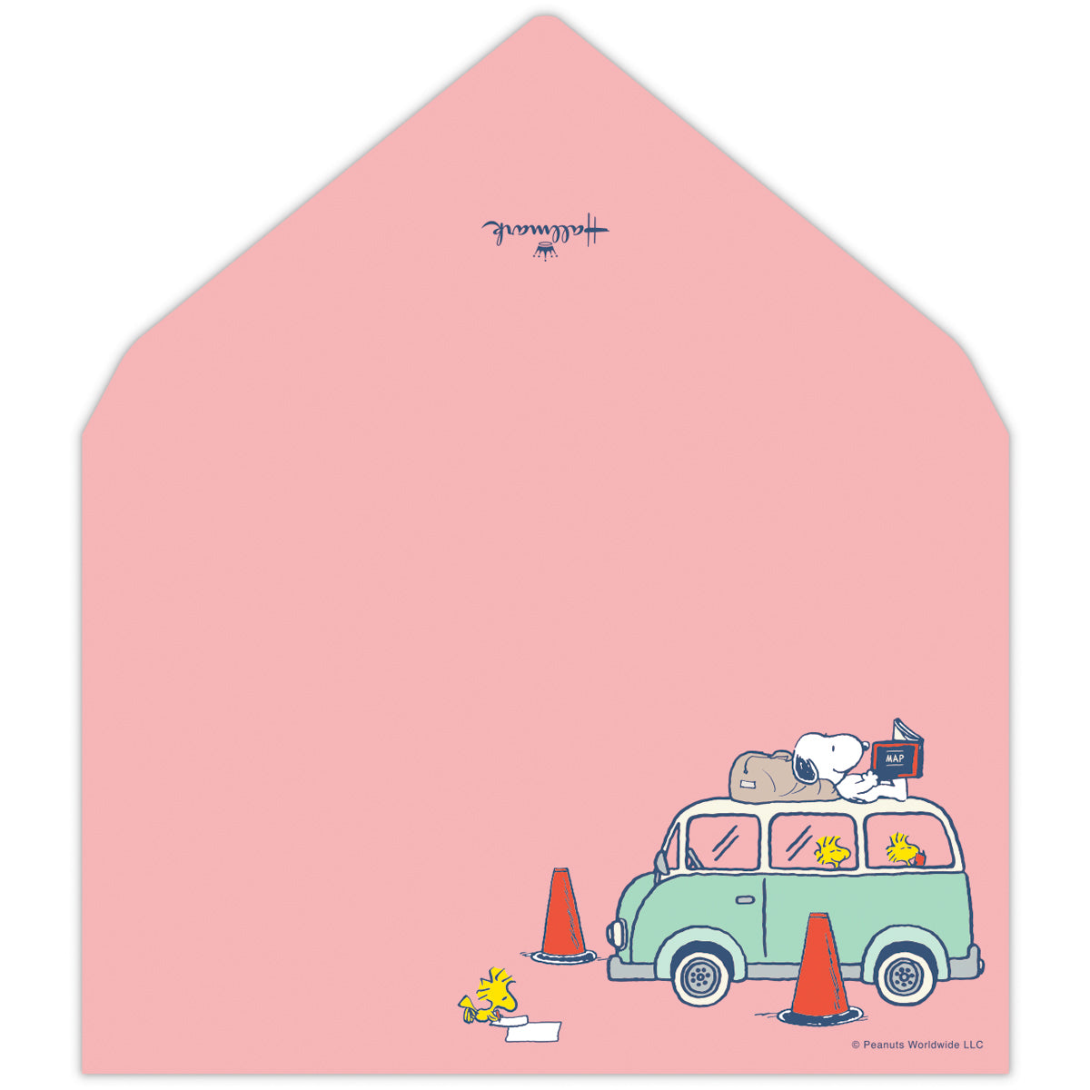 スヌーピー Let's have a HAPPY JOURNEY ピンク 車【レターセット