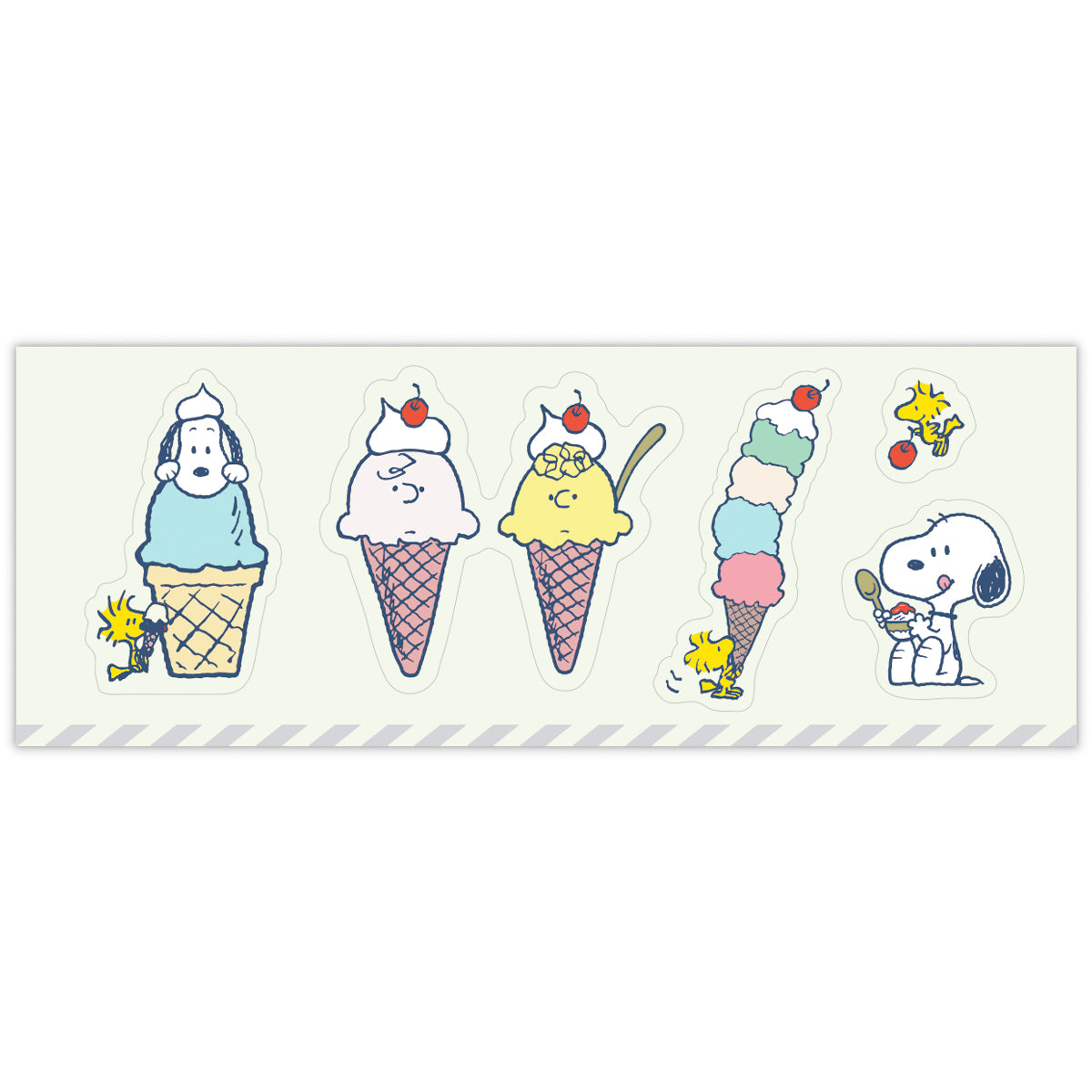 スヌーピー Let's have a HAPPY JOURNEY グリーン アイス【レター