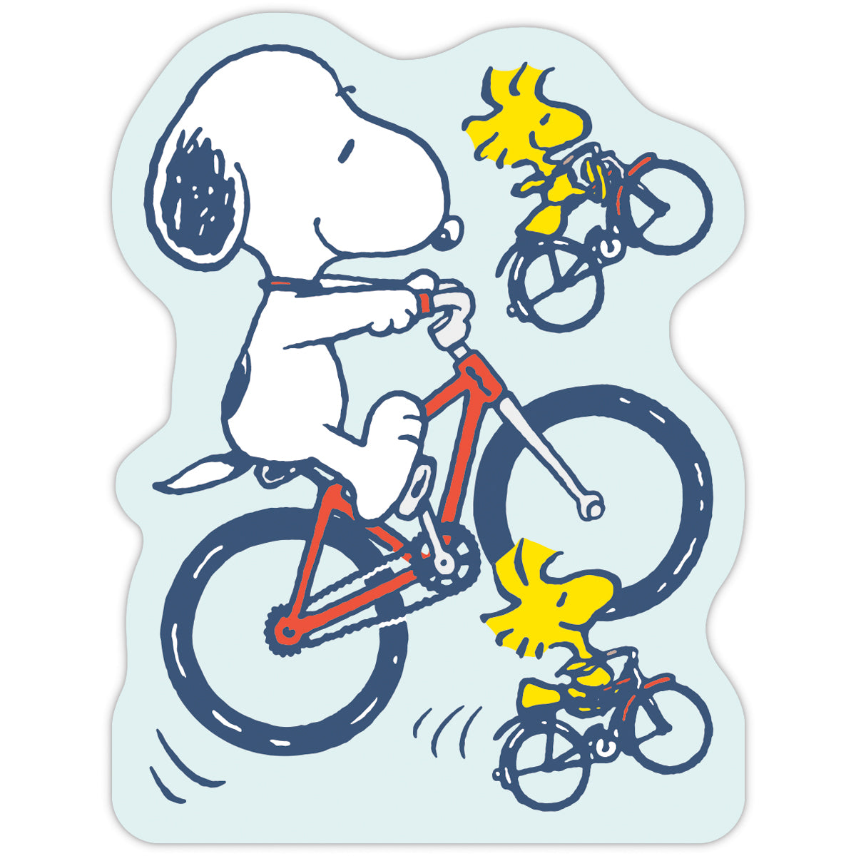 スヌーピー Let's have a HAPPY JOURNEY ブルー 自転車【ダイカット