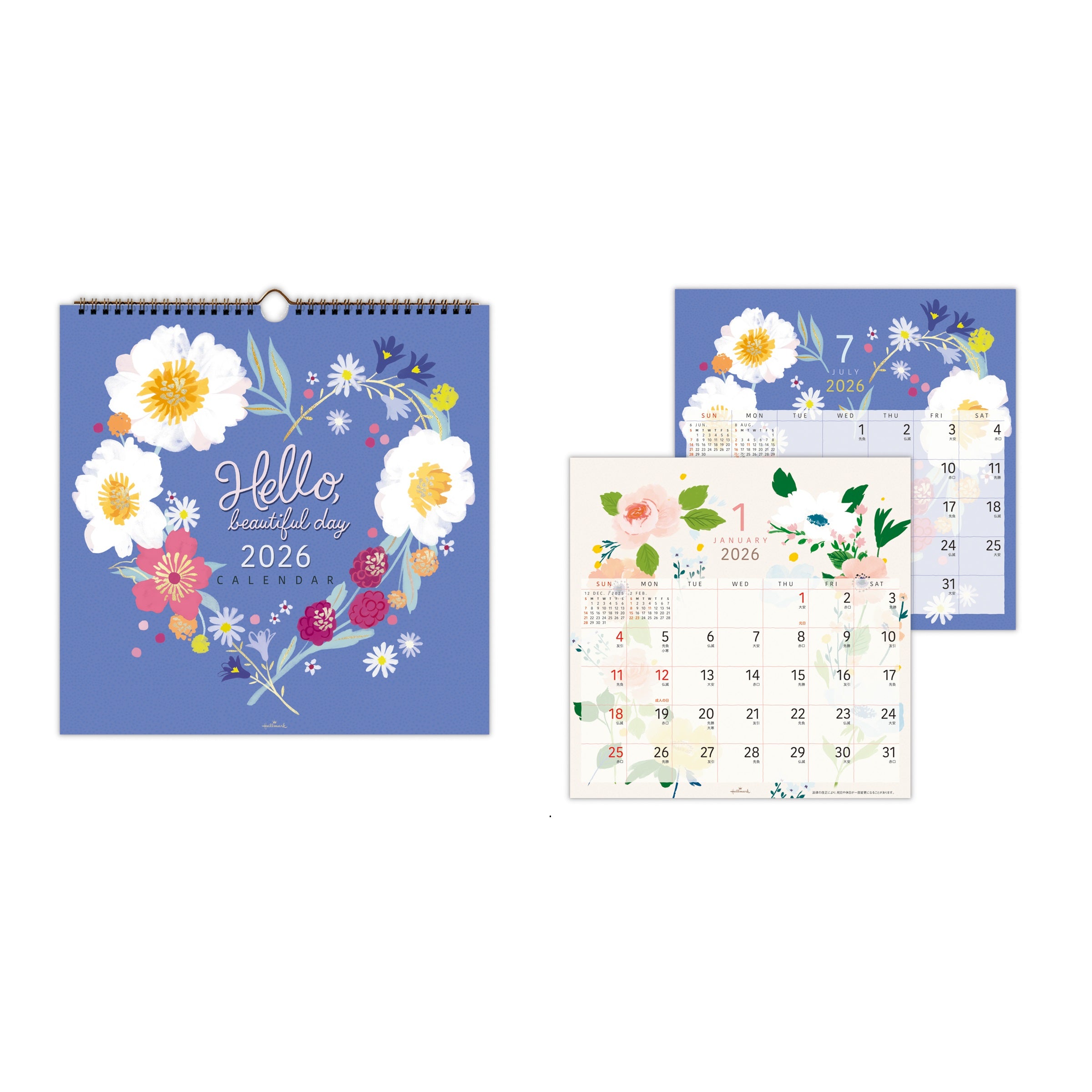 フラワーアート【壁掛け｜リングカレンダー大 2026】日本ホール