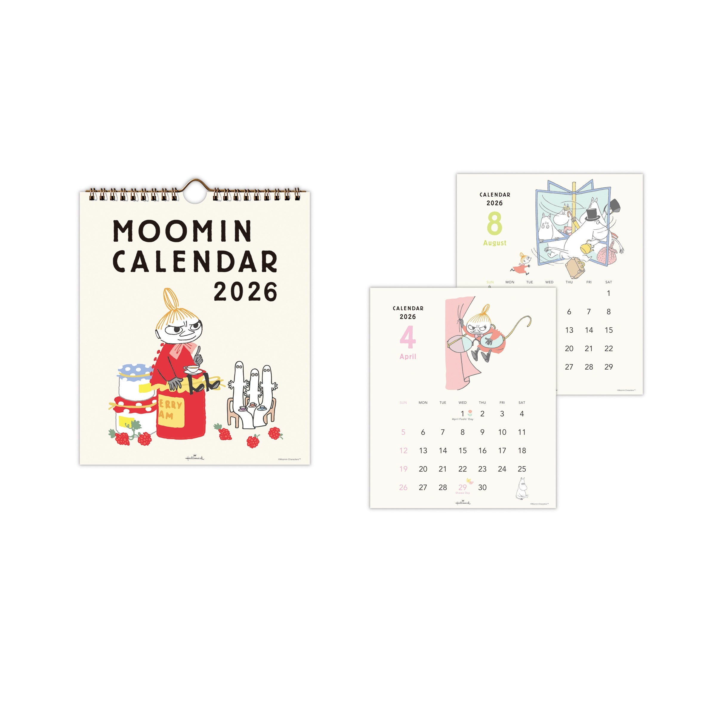 ムーミン リトルミイ縦型【壁掛け｜二つ折りカレンダー小 2026】日本