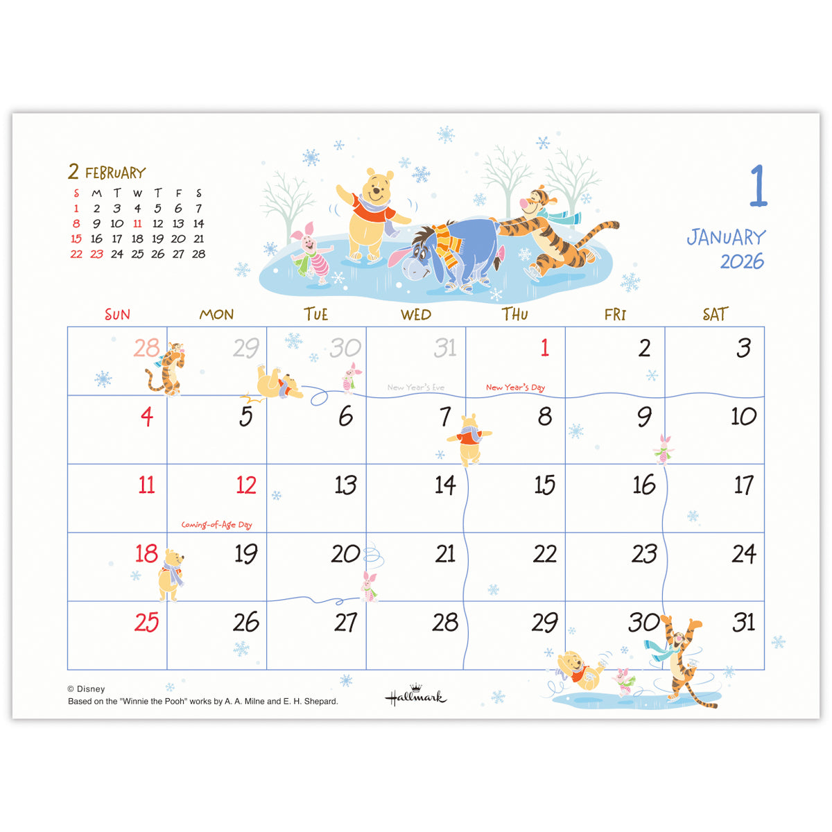 ディズニー くまのプーさん【卓上カレンダー 2026】日本ホールマークの