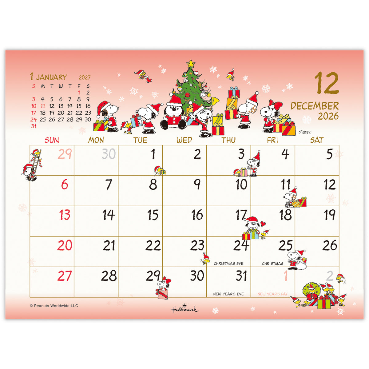 スヌーピー ピーナッツ【卓上カレンダー 2026】日本ホールマークの2026