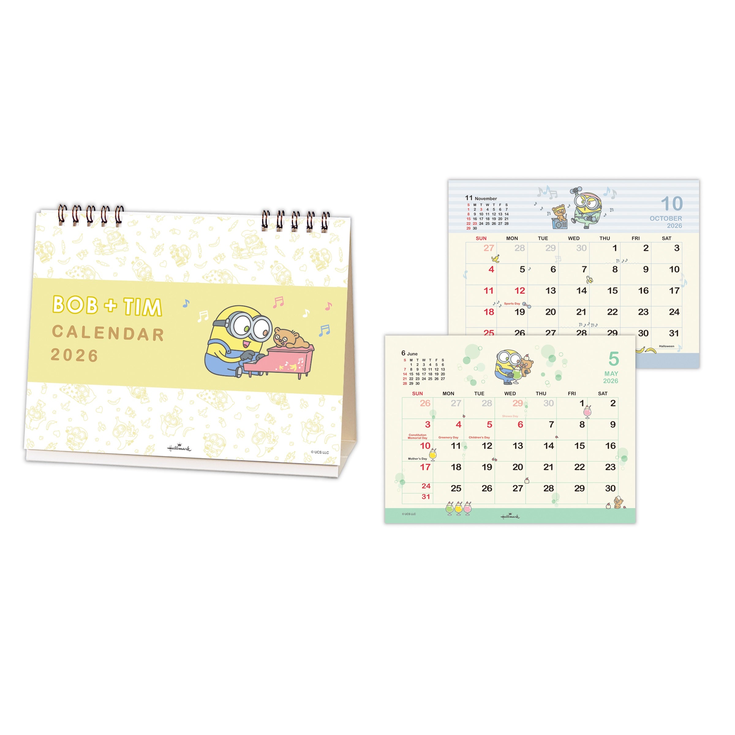 ミニオンズ ボブ＆ティム【卓上カレンダー 2026】日本ホールマークの
